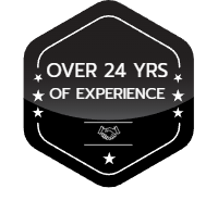 over 24 years of experience badge